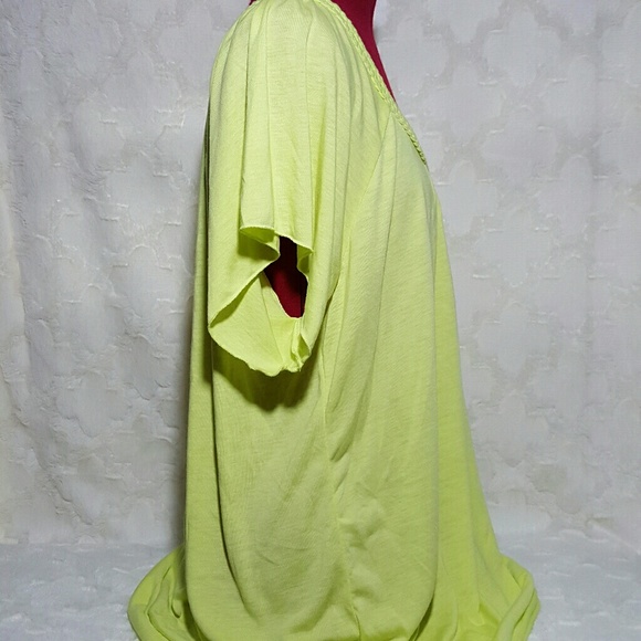 NWT Stephanie Rogers lime green top size L - Picture 4 of 5